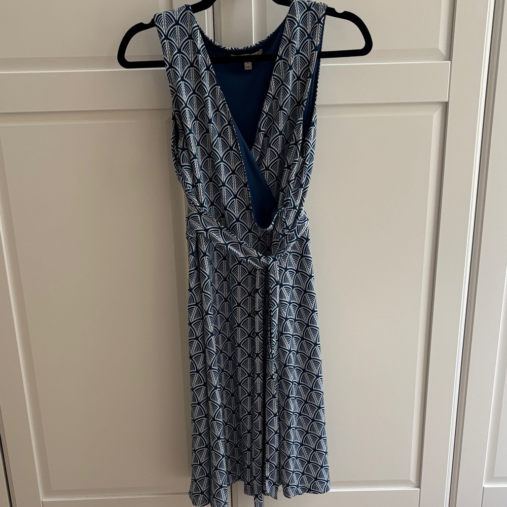 41 Hawthorn Navy Geometric Midi Dress